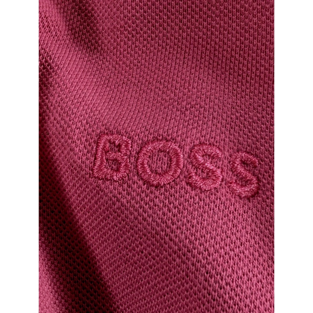 BOSS Black Label Pallas Big &Tall Polo Shirt Bright Pink Cotton Logo 4XL - Picture 10 of 14